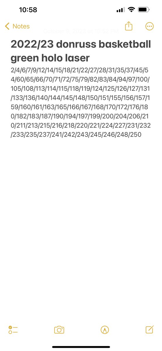 FrankOnTheRips's tweet image. Just spent about $11 on 5 more cards I need to fill the 22/23 NBA hoops green holo laser set. Need about 100 more. Here’s what’s left of what I need if anyone has any they want to sell. #thehobby #setbuilder #basketballcards #donruss #ratedrookie #insearchof