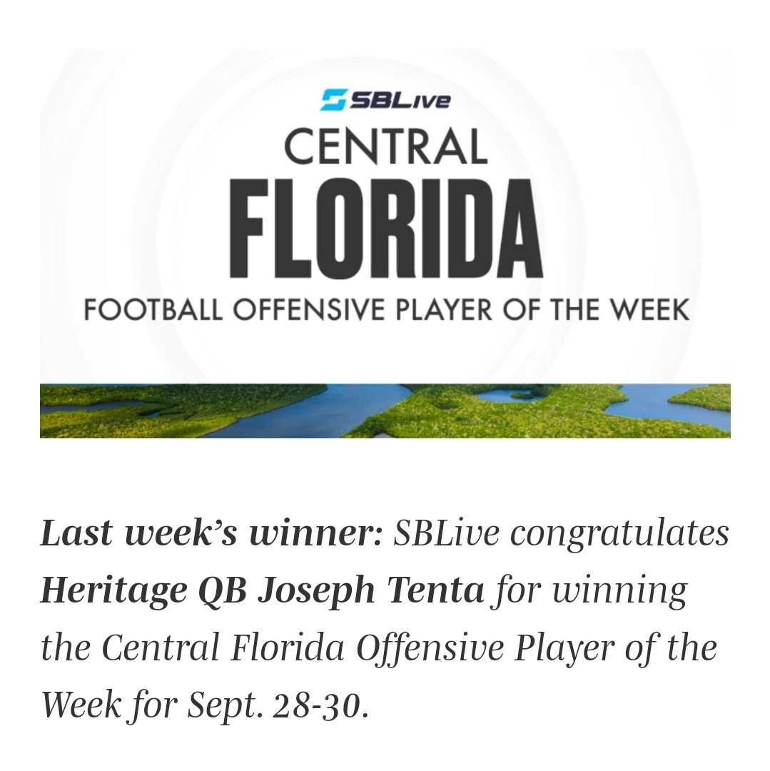 I am thankful to be recognized as the Offensive Player of the week in all of Central Florida! 3 passing tds 1 rushing 200+ yards‼️ <a href="/SBLiveFL/">Florida High School On SI</a> <a href="/swarmgangg/">Heritage Panther Football</a> <a href="/Coach23EJ_Mayes/">Amayzing Elite FB Academy</a> <a href="/Coach_Benson9/">Mykel Benson</a>