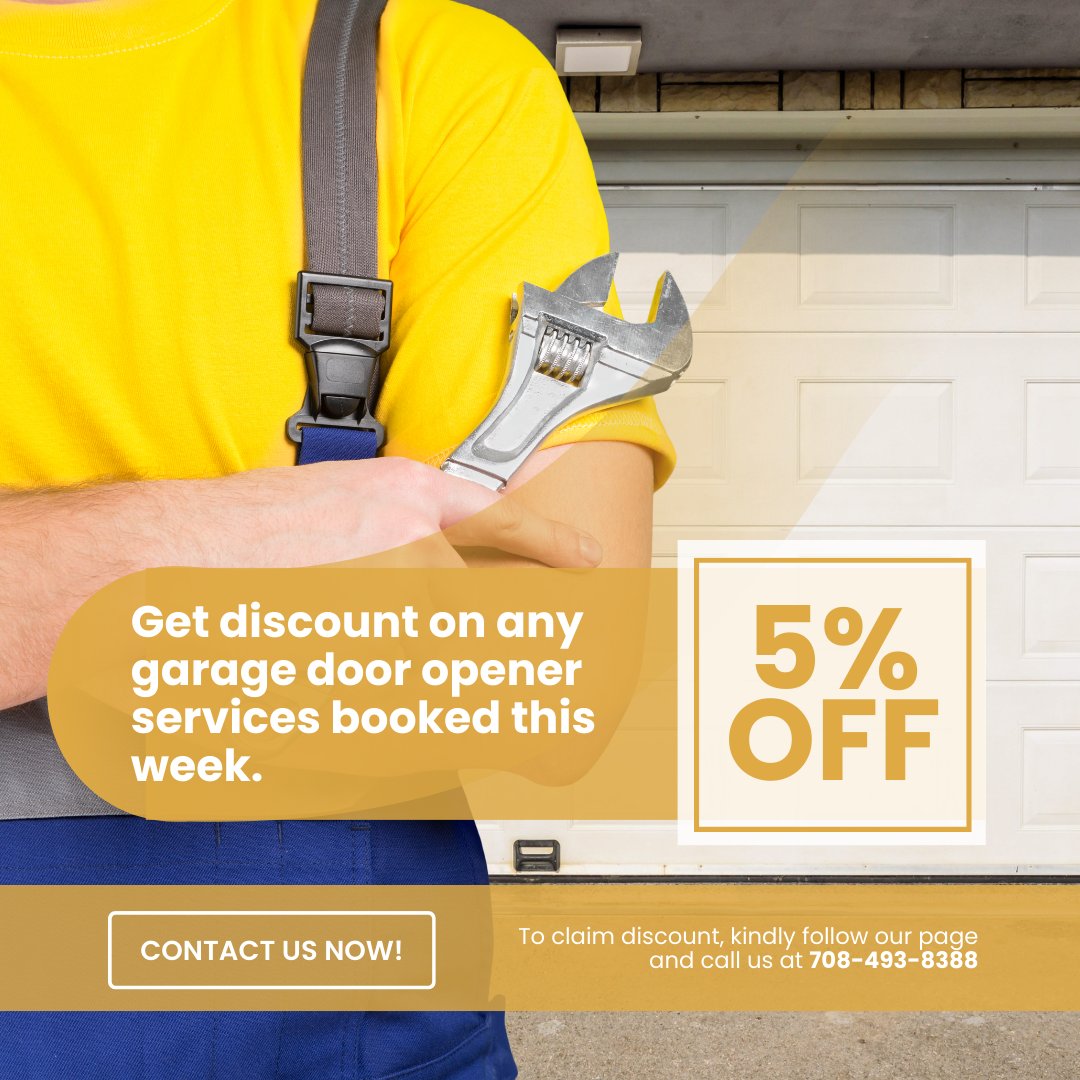 Safeguard your sanctuary with a brand-new, ultra-secure garage door opener! 🏠🔐 Enjoy an exclusive 10% discount on any opener repair booked this week. #HomeSecurityUpgrade #SpecialOffer