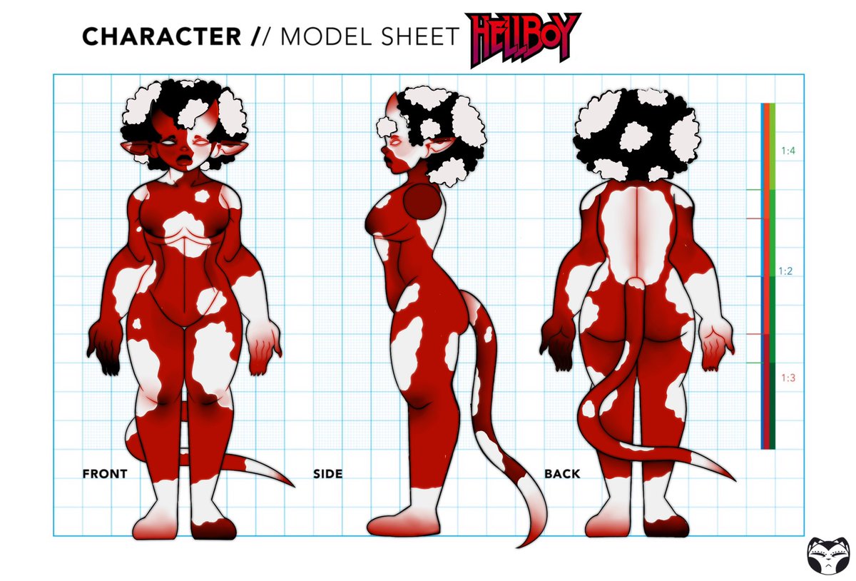 KittyCry0's tweet photo. [HB OC] !NSFW warning! Full body Meline to show much of her pigment 

#originalcharacter #myartwork #myart #myartstyle #myoc #myocs #hellboy #Halloween2023 #conceptart #hellboyoc #characterdesign #charactersheet #oni #conceptsrtist https://t.co/HikMLbAO5n