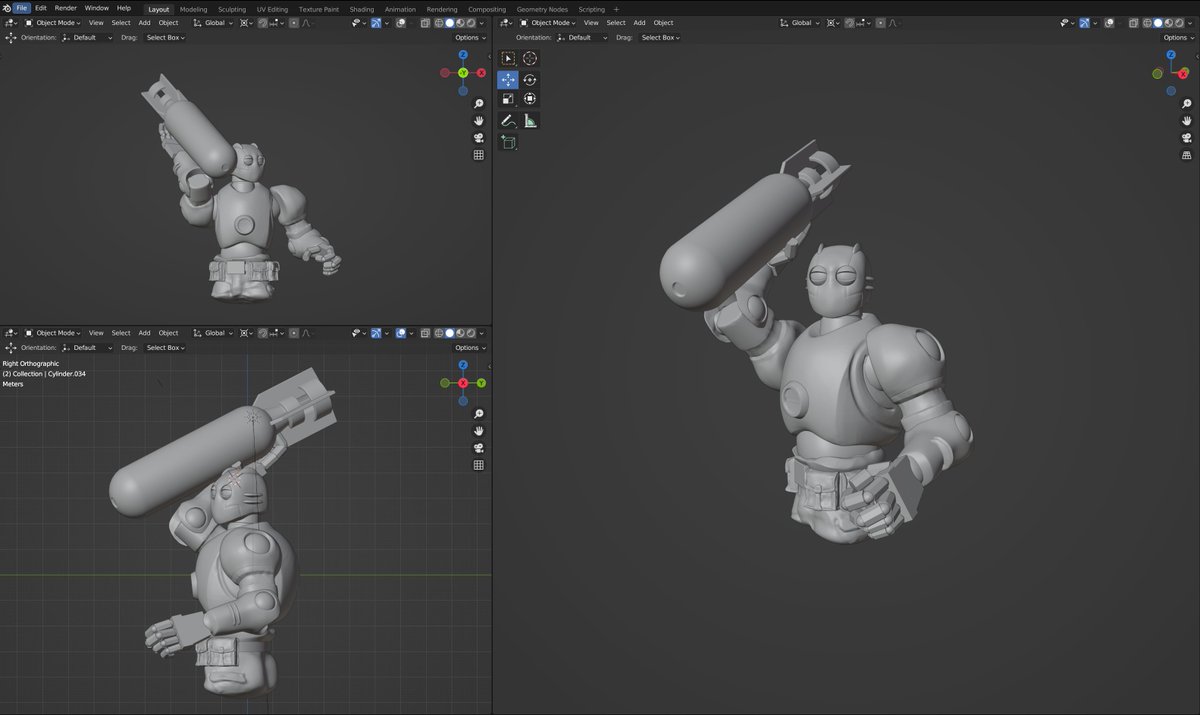 DarkleyDreaming's tweet photo. Day 30 of my 31 day challenge to 3D sculpt a character every night in Blender. Tonight it is Atomic Robo. #blender #3dScultping #3D #3dart #characterdesign #characterart #atomicRobo https://t.co/uju2roaOtm