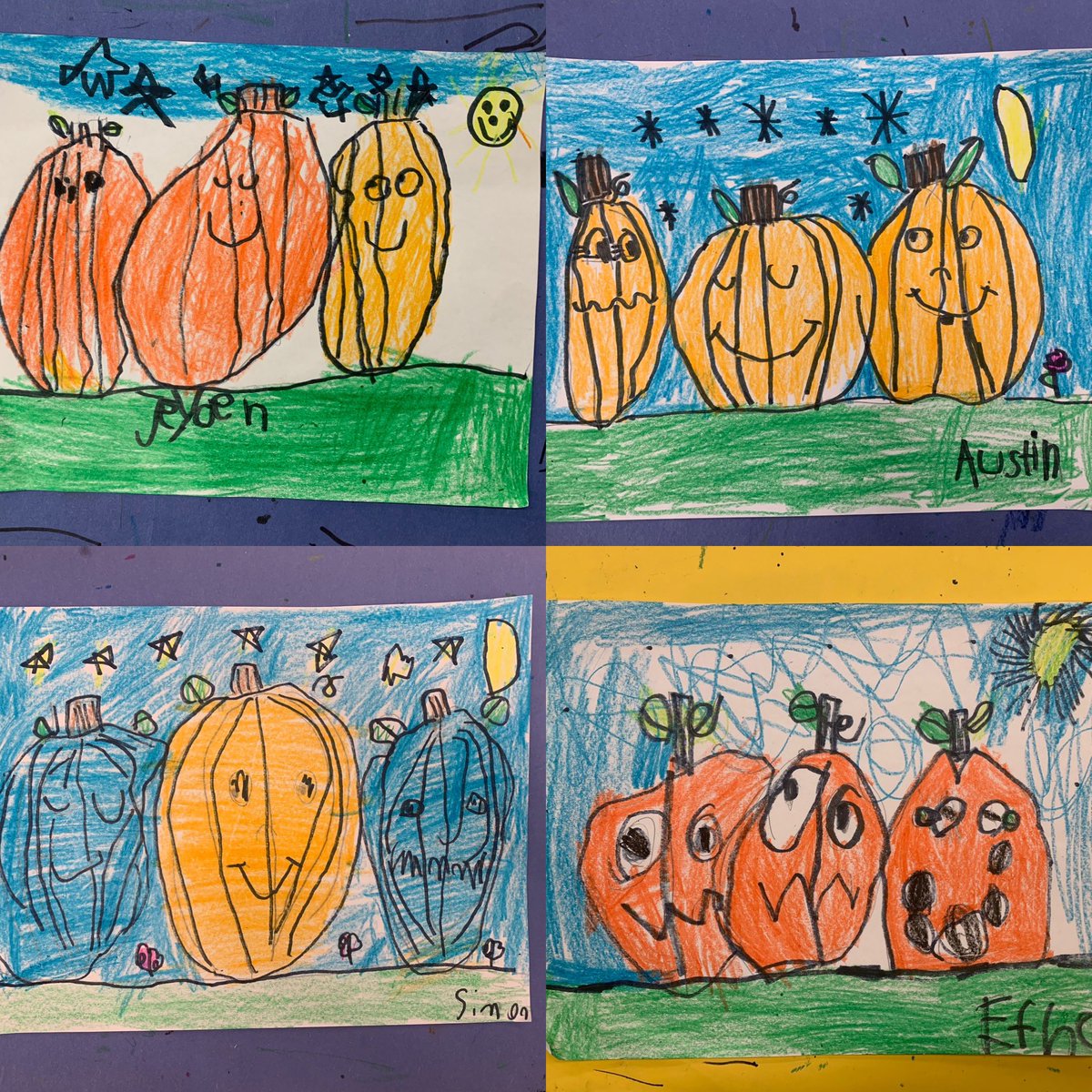 These McDivitt 1st graders learned how to draw ✍️ pumpkins 🎃 and then added their own something special to their design! I think they did a great job! 😊🎃⭐️👍🏻🎉🖍️<a href="/McDivitt_School/">Laurie Coletti </a>