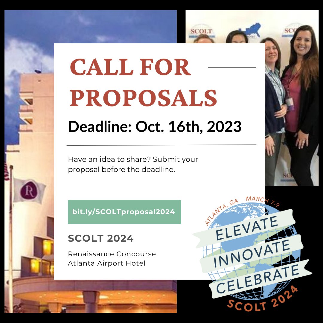 _SCOLT_'s tweet image. 🌟 #SCOLT24 is set to take place in Atlanta, Georgia from March 7th to 9th, 2024. 

Don&apos;t miss the chance to share you ideas! Submit your proposal by October 16th, 2023, &amp;amp; be part of this inspiring language teaching event. 

bit.ly/SCOLTproposal2… #LanguageEd #langchat