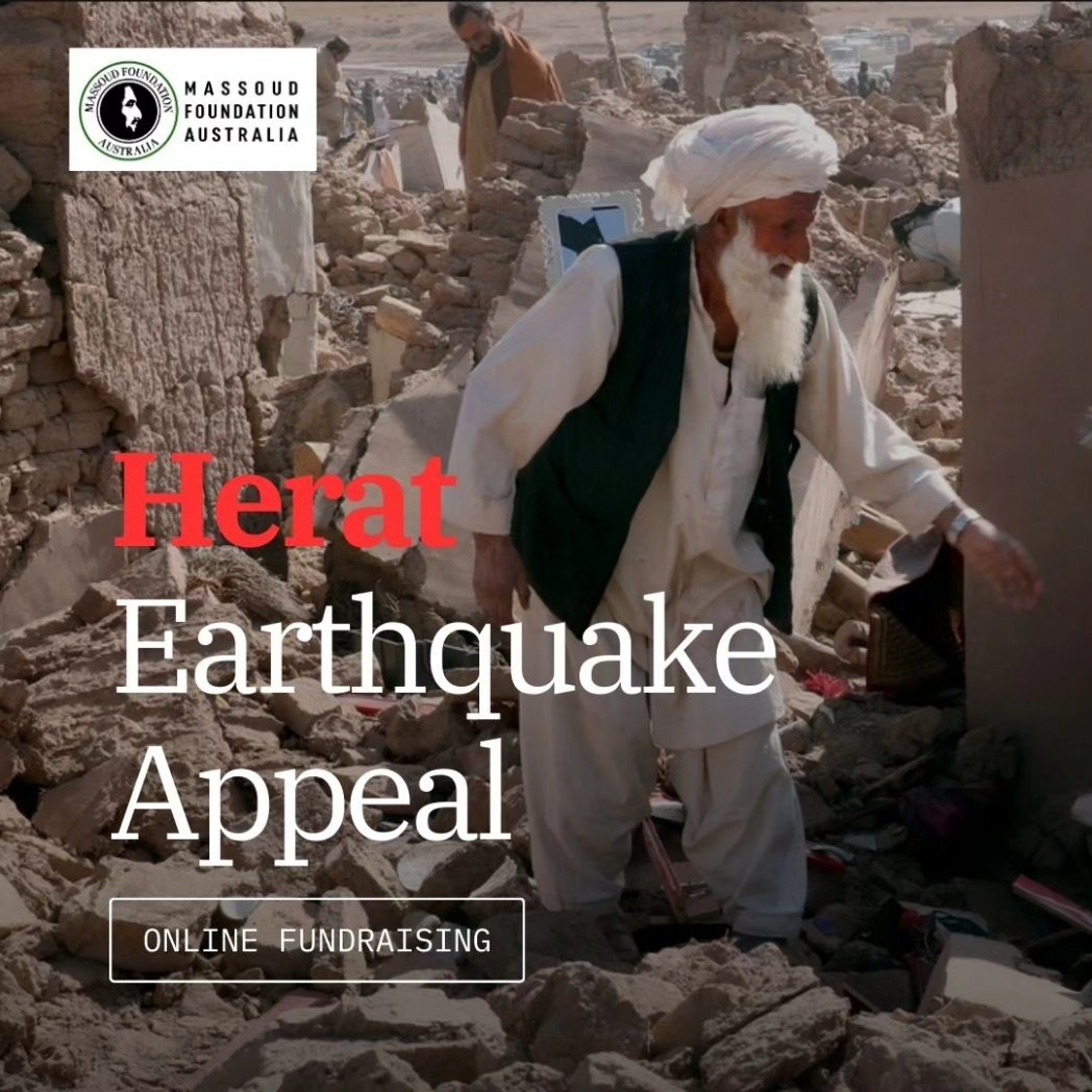 MFoundationAus's tweet photo. Thank you for your donation and for supporting displaced families in Herat in this difficult time.

A devastating 6.3 magnitude earthquake struck Herat, Afghanistan, causing over 2,000 deaths and thousands missing or injured. They urgently need shelter, food, and medical care.

This emergency fundraising effort is for direct support to tens of thousands of internally displaced people who have been impacted by the recent earthquake in Herat, Afghanistan. Your support will provide humanitarian supplies so they can survive the upcoming winter.

Donate Online:
https://t.co/q2RfRAkF0c

You can also donate via direct bank transfer:
BSB: 062245 
Acc: 10523074 
Acc Name: Massoud Foundation Australia 
Bank Name: Commonwealth Bank of Australia