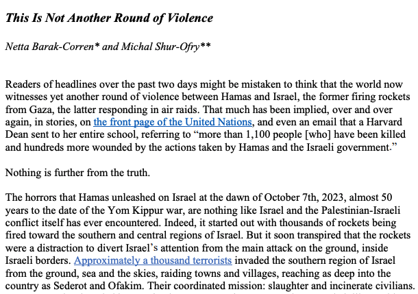 Some perspective on the Hamas atrocities committed in Israel from my friend and Hebrew Univ. law professor Netta Barak-Corren, with <a href="/MichalShur/">Michal Shur-Ofry</a>  shorturl.at/mBCKO