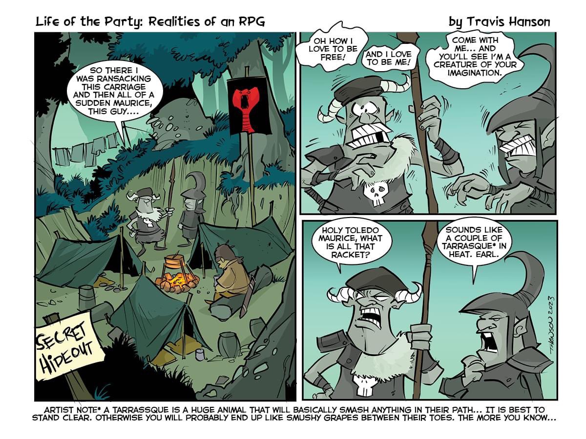 Travsthebean's tweet photo. Life of the party 1891 surprises (03/?). 

#comics #webcomics #cartoons #dailyart #cartoon #ttrpg #rpg https://t.co/a9AyttgVNI