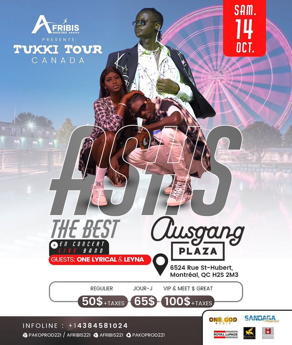 PapaAlboury's tweet photo. Day 1 des Takussanou Dibeer avec @ashsthebest
Rendez-vous très bientôt pour la suite du « Takussanu Dibeer » en attendant on se retrouve ce 14 octobre à l’Ausgang Plaza Montreal Canada 🇨🇦 pour le Tukki Tour ❤️
#AshsTheBest
#Millionsflows
#TukkiTour
#TakussanuDibeer https://t.co/jQ4s3XgVSr