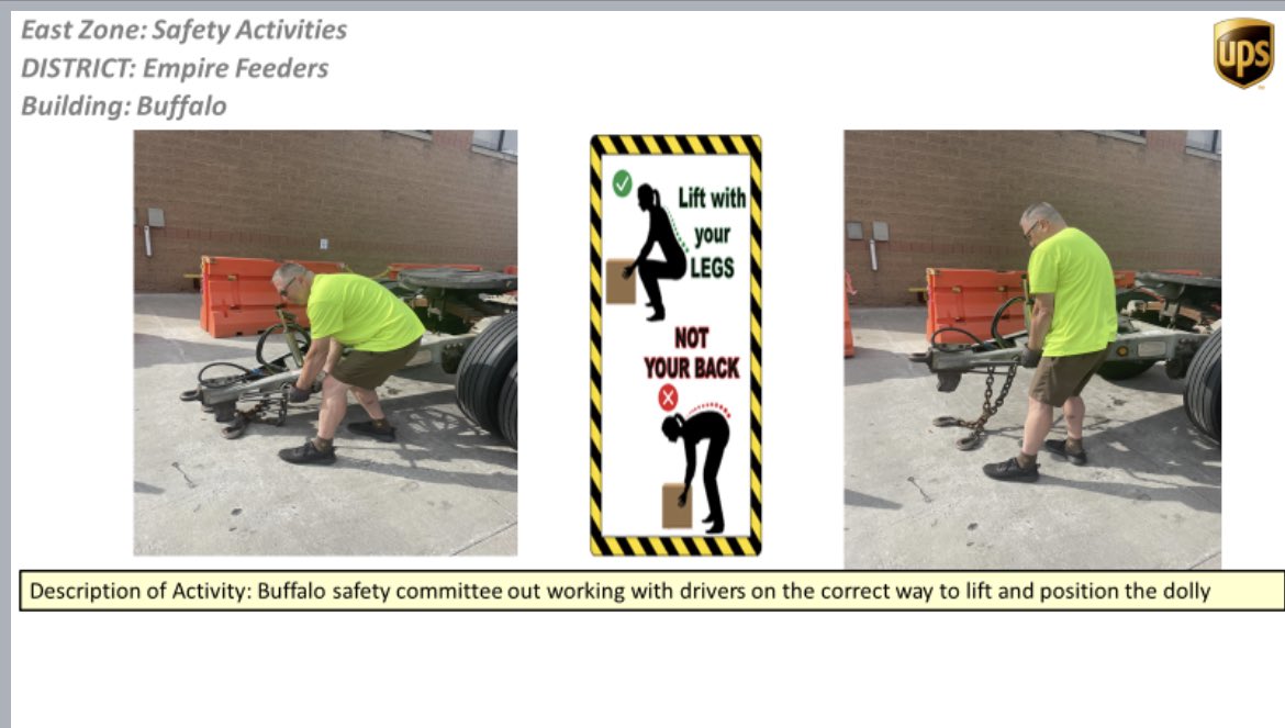 Empire Feeders-  Buffalo safety committee demonstrated to drivers on the correct way to lift and position the dolly #SafetyFirst  #weeklydemos <a href="/MarkMdelasin/">Mark delasin</a>