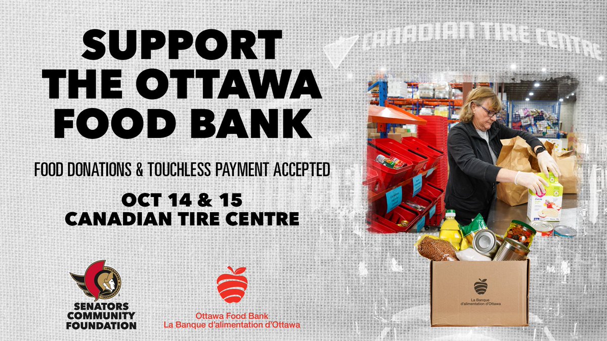 Coming to home opener tomorrow? Don't forget that we're collecting donations at both games this weekend to help the @OttawaFoodBank support food insecure families in our community!

#GoSensGo