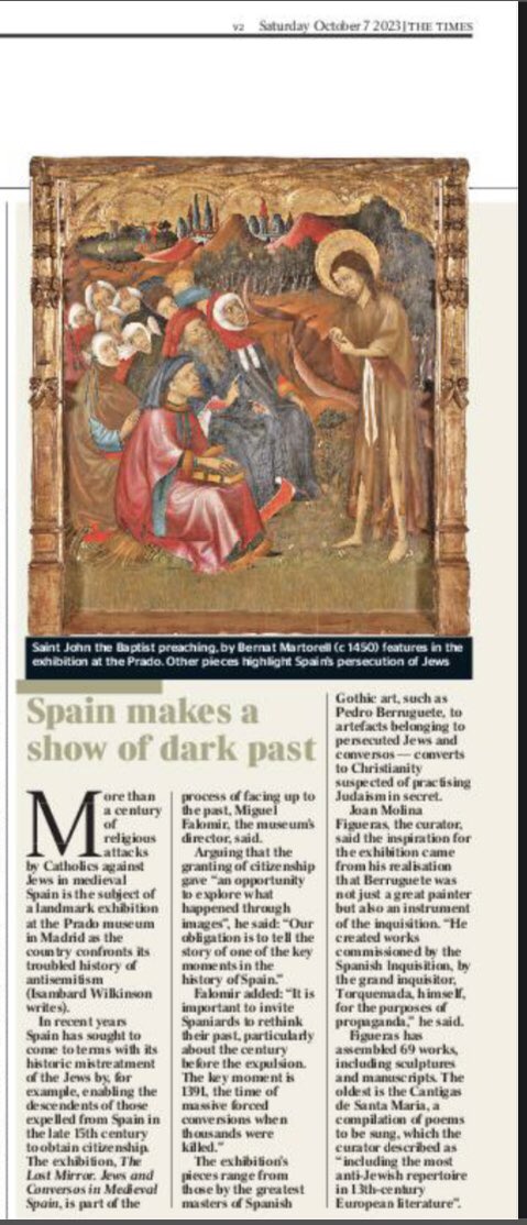 Benito_Navarret's tweet photo. Enhorabuena a Joan Molina @museodelprado por su proyecto intelectual sobre el espejo perdido, judíos y conversos en la #España medieval, las excelentes críticas de @nytimes y @observer refrendan el trabajo y su enfoque. Y sí hay que leer todas las cartelas y vinilos, fundamental, si solo se ven las obras es otra exposición diferente. Enhorabuena @museodelprado