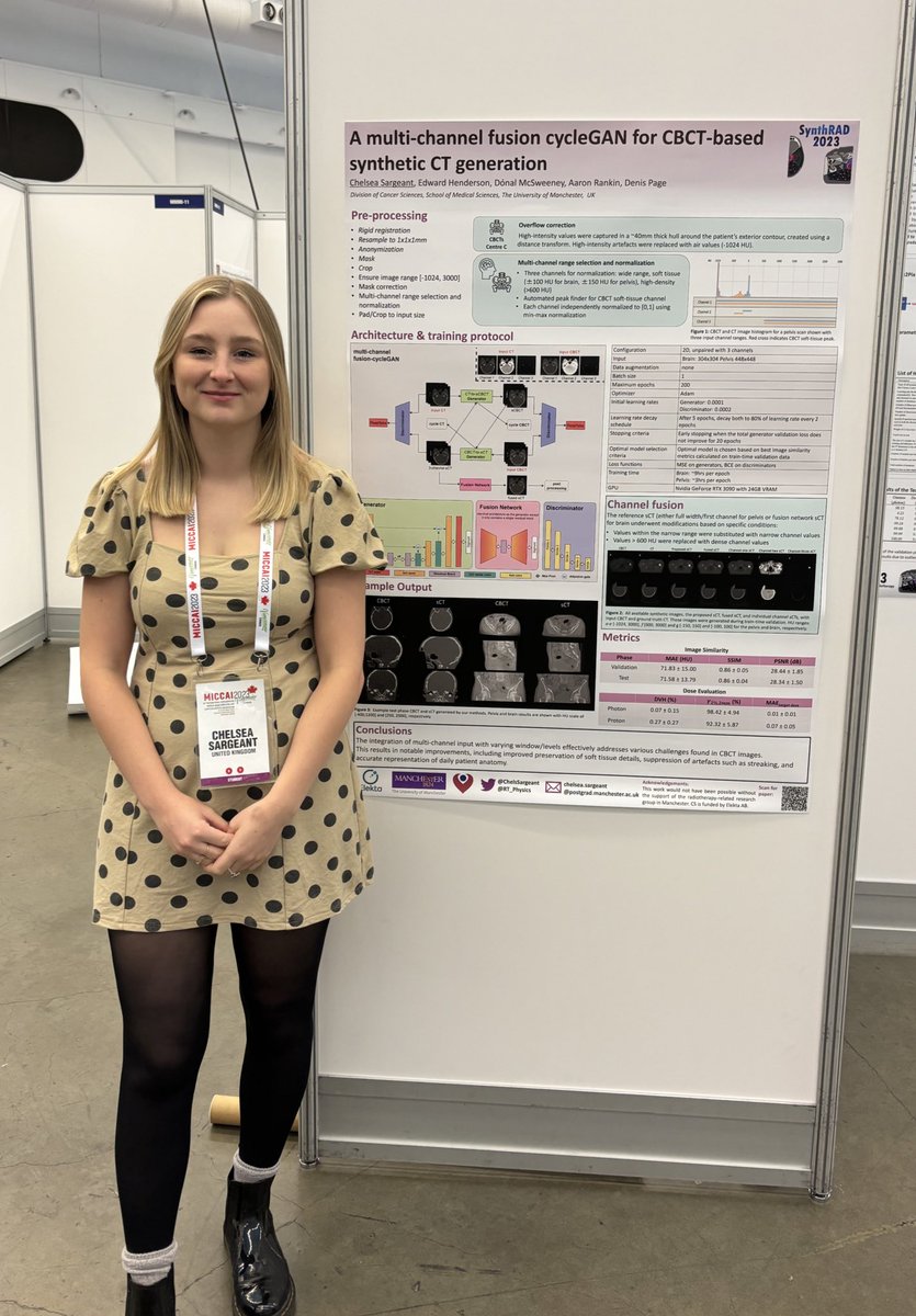 Chelsea Sargeant (@chelssargeant) on Twitter photo A fantastic start to #MICCAI2023 yesterday with workshops and challenges. It was an honour to share our submission to the SynthRAD challenge and meet so many others interested in medical image synthesis 👩🏼💻<a href="/SashimiWorkshop/">SASHIMI Workshop @ MICCAI 2025</a> @MatteoMasperoNL A fantastic start to #MICCAI2023 yesterday with workshops and challenges. It was an honour to share our submission to the SynthRAD challenge and meet so many others interested in medical image synthesis 👩🏼💻<a href="/SashimiWorkshop/">SASHIMI Workshop @ MICCAI 2025</a> @MatteoMasperoNL