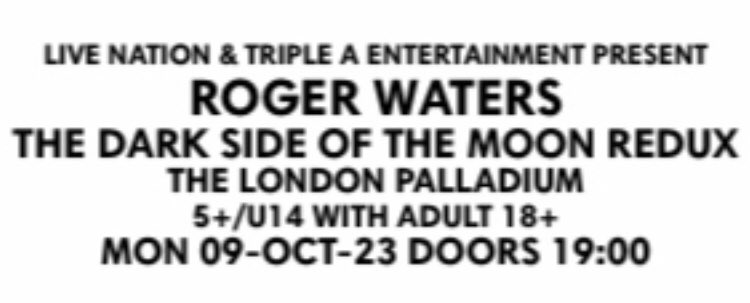 “This is not a Drill”…But not even a full concert! Bittersweet performance by @rogerwaters at the @LondonPalladium More music and less chatting next time, please! No pics or videos available, as all phones confiscated…#TheDarkSideOfTheMoonRedux
#LetTheMusicSpeak