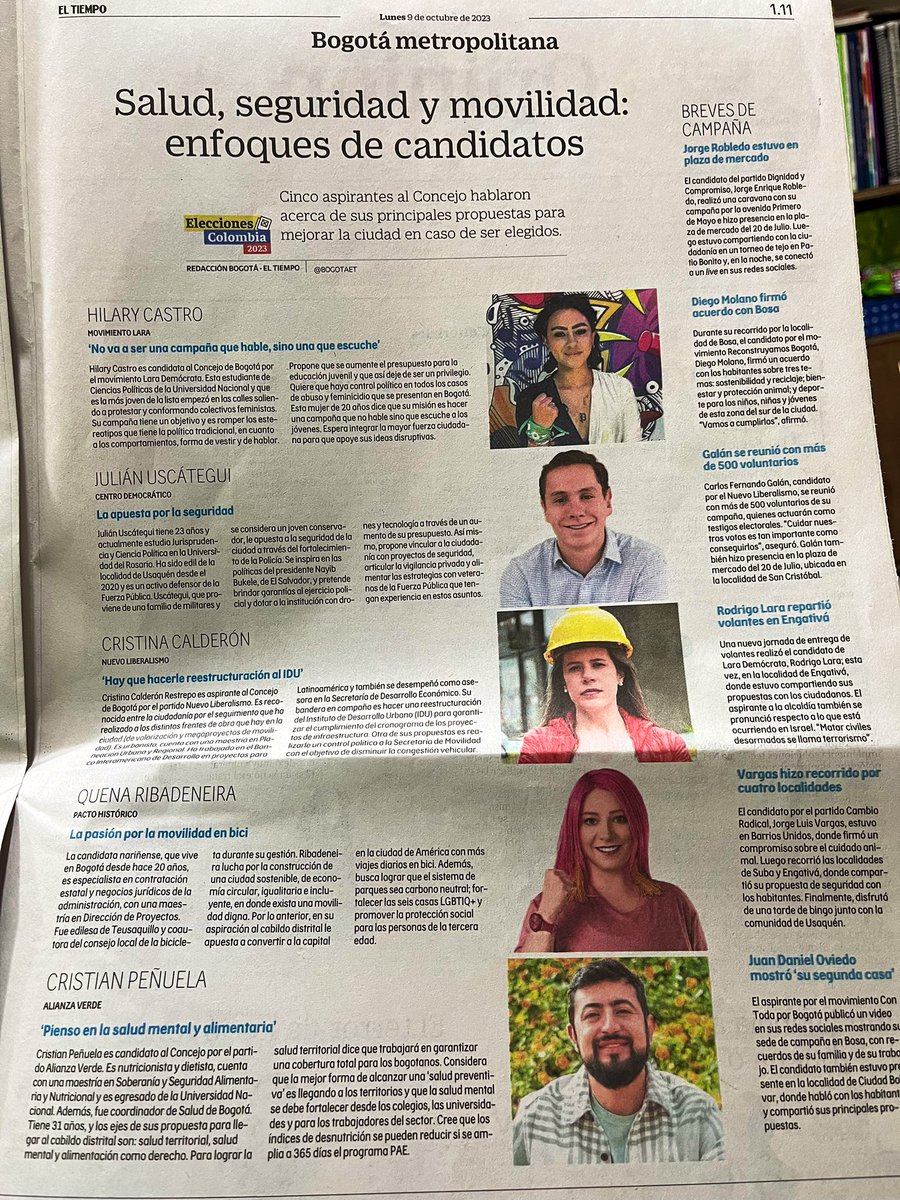 Penuela35's tweet photo. Llegando con nuestra propuesta por todos los medios posibles @ELTIEMPO.

Esta pequeña entrevista fue producto de llenar de contenido las razones por las que hoy considero, debo estar en el Concejo de Bogotá para el periodo 2024 - 2027.

Partido Verde 3️⃣5️⃣ 🌻 https://t.co/kV6Jmdnd2f