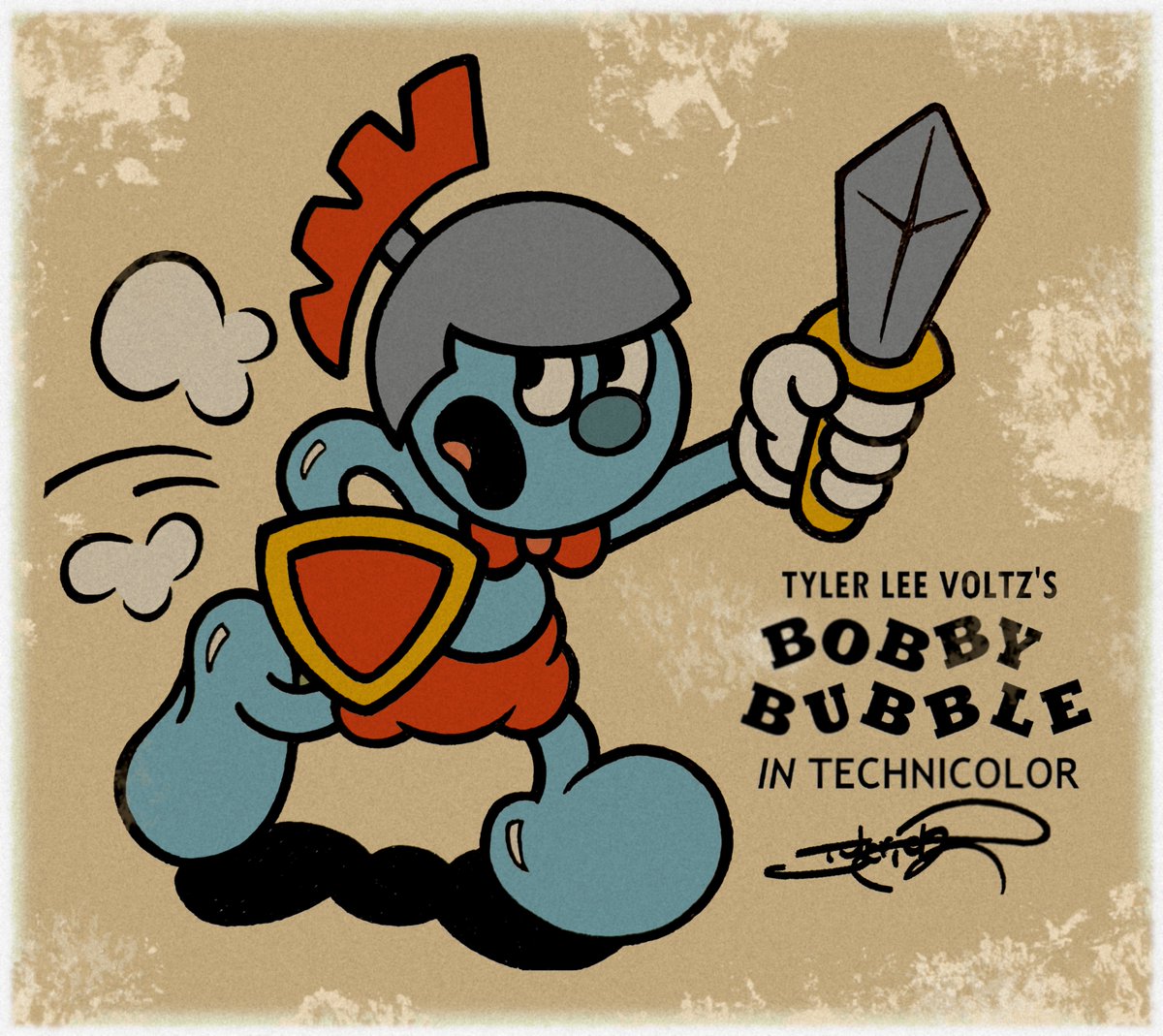 Squire Bobby is here to save the day! #RubberhoseStyle #Rubberhose #CartoonArt #cartoons #FelixTheCat #Cuphead #Mugman #animation #cartoon #comics #RubberhoseDrawingStyle