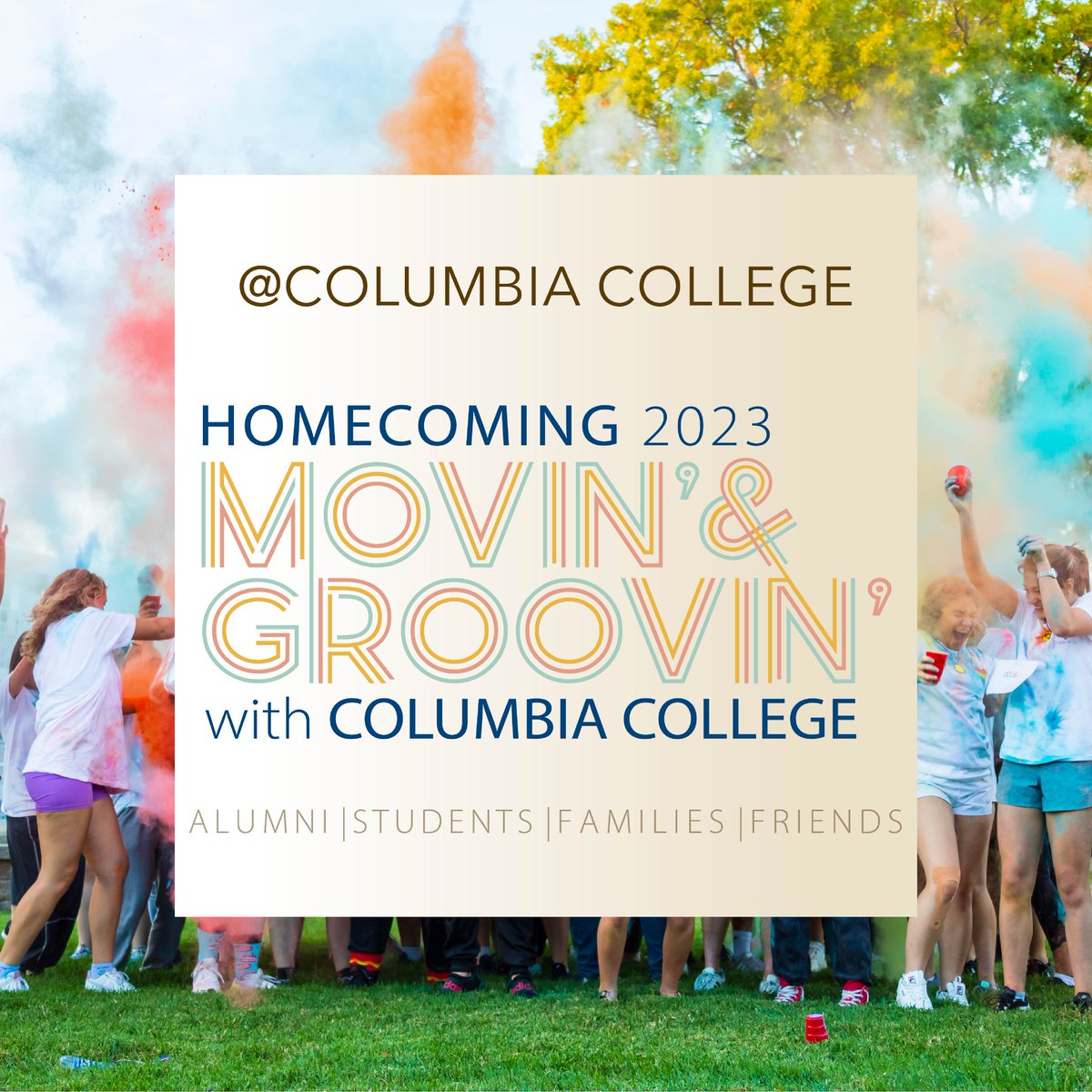2023 #CCHomecoming week IS HERE! 🎉

Head to campus in mid-Missouri as the Columbia College community will be Movin' &amp; Groovin' all week long!

💻: ow.ly/lfup50PUOXJ

#WeAreCC