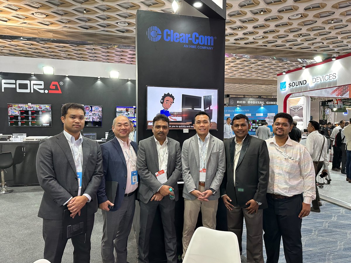 clearcomsystem's tweet photo. A big shoutout to our incredible partners, #FOR-A and #Telerad, for hosting us at their stands during the spectacular @broadcastindia show! 🙌 It was a delight to share our passion for innovation in the broadcast world!
#ProAV #BroadcastIndia https://t.co/aOX4Xp66zj