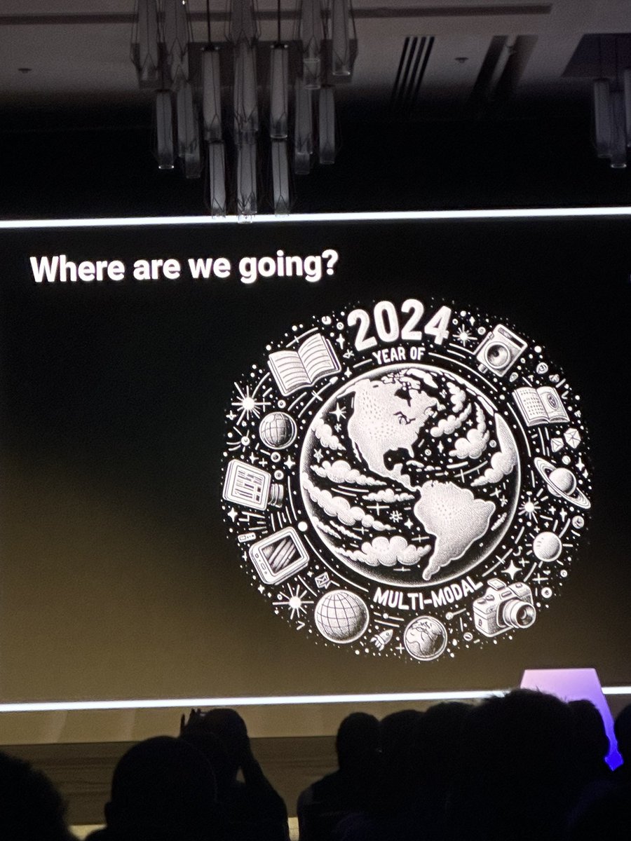 mauerbac's tweet photo. 2023 - was the year of chatbots
2024 - will be the year of multi modal experiences
- @OfficialLoganK #AIEngineerSummit https://t.co/IKC05YbuKO