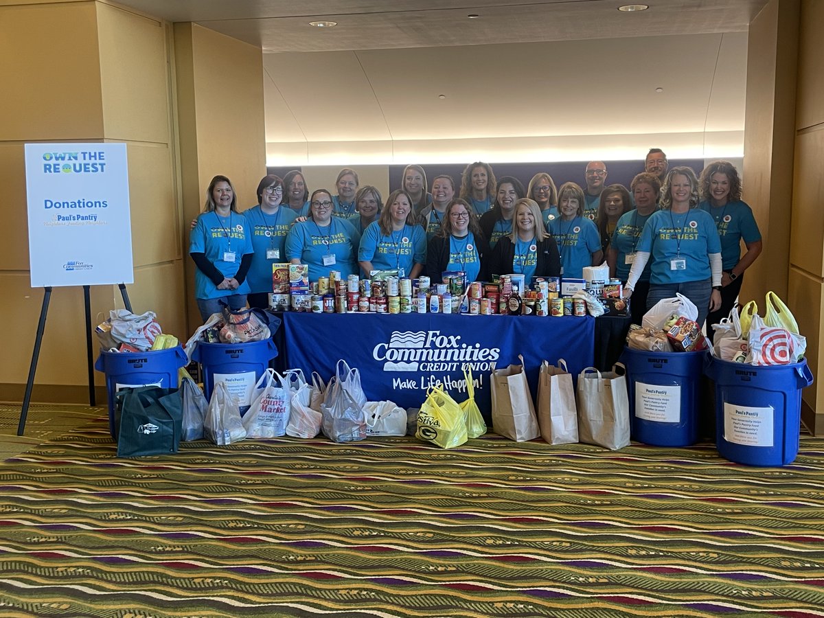 WICULeague's tweet photo. For #CUCommunityDay, Fox Communities Credit Union collected food donations for Paul's Pantry! https://t.co/JdChKQmEAo