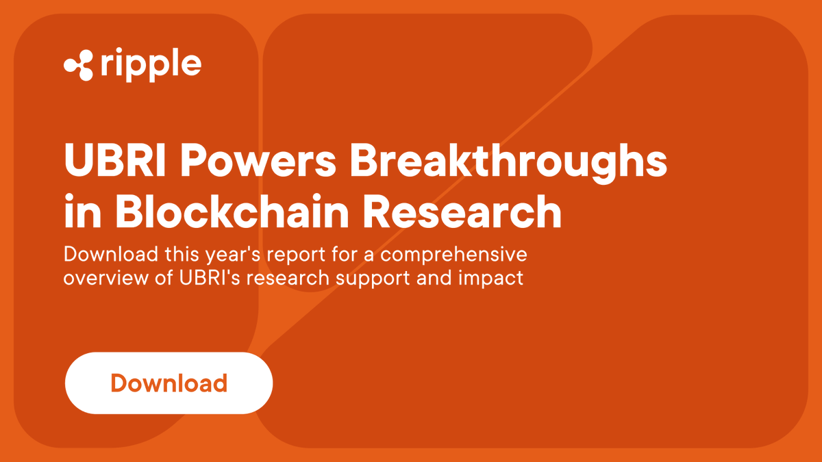 Ripple's tweet photo. The growth of UBRI is a testament to the rising interest in blockchain, transcending generations and expanding to all corners of the world.

Check out our report highlighting some of the most exceptional blockchain research in academia from our partners:
https://t.co/Q1huyVB3Io https://t.co/GGp0pVN6JO