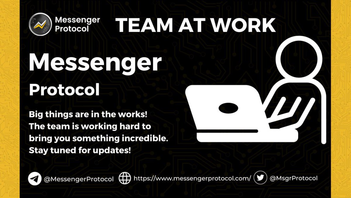 MsgrProtocol's tweet photo. Exciting news from the Messenger Protocol team! 🚀 We're halfway finished for our Utility. Get ready for a sneak peek tonight, and join our AMA session to dive deep into the future of messaging! 📣 #MessengerProtocol #AMA $GD #Bitcoin #1000x #Bullrun2024 https://t.co/r33CirAiov