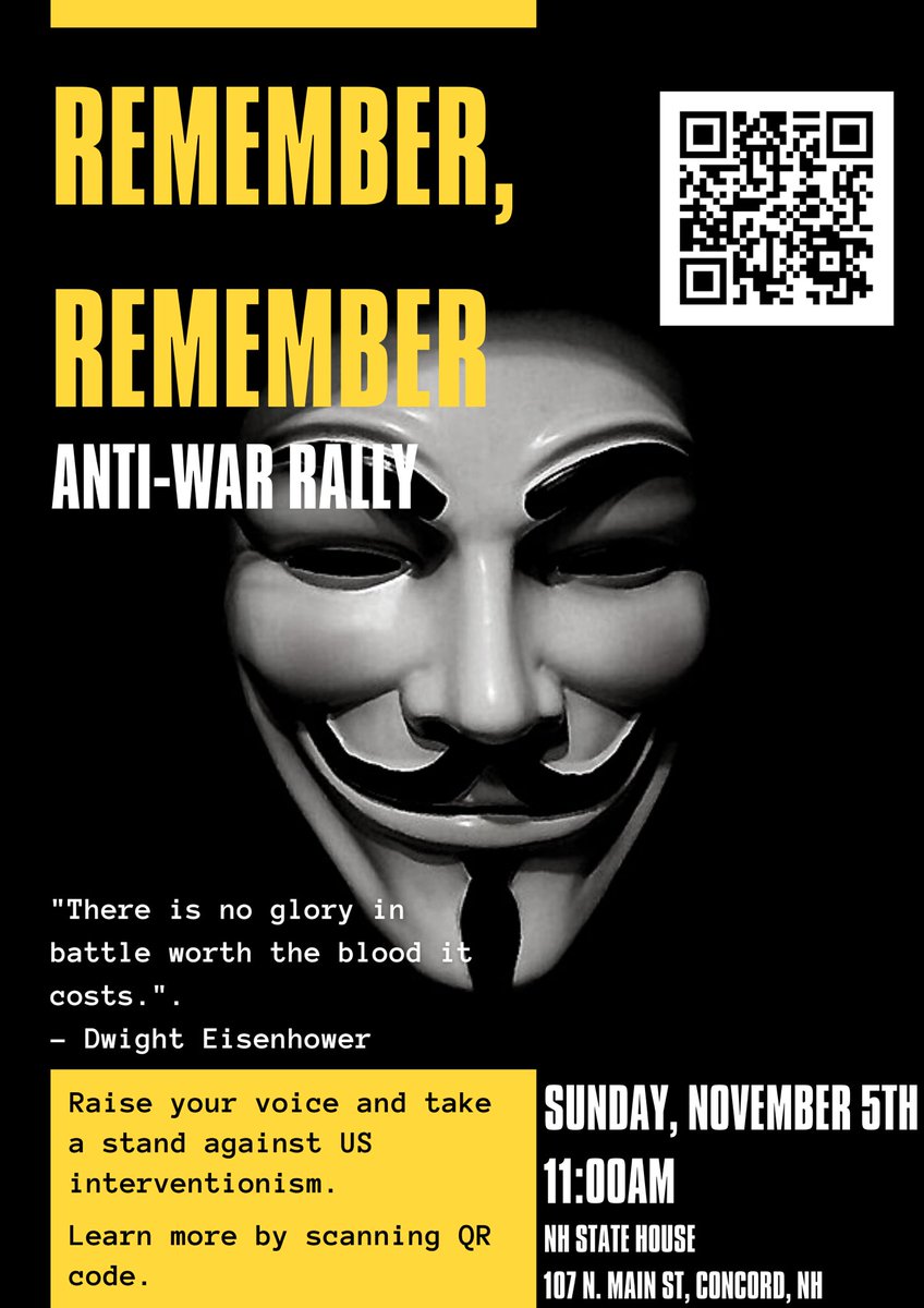Sunday, November 5th. Let’s make it a day to remember. Bring our troops home!!! #EndTheDamnWars 

RSVP link in thread below!