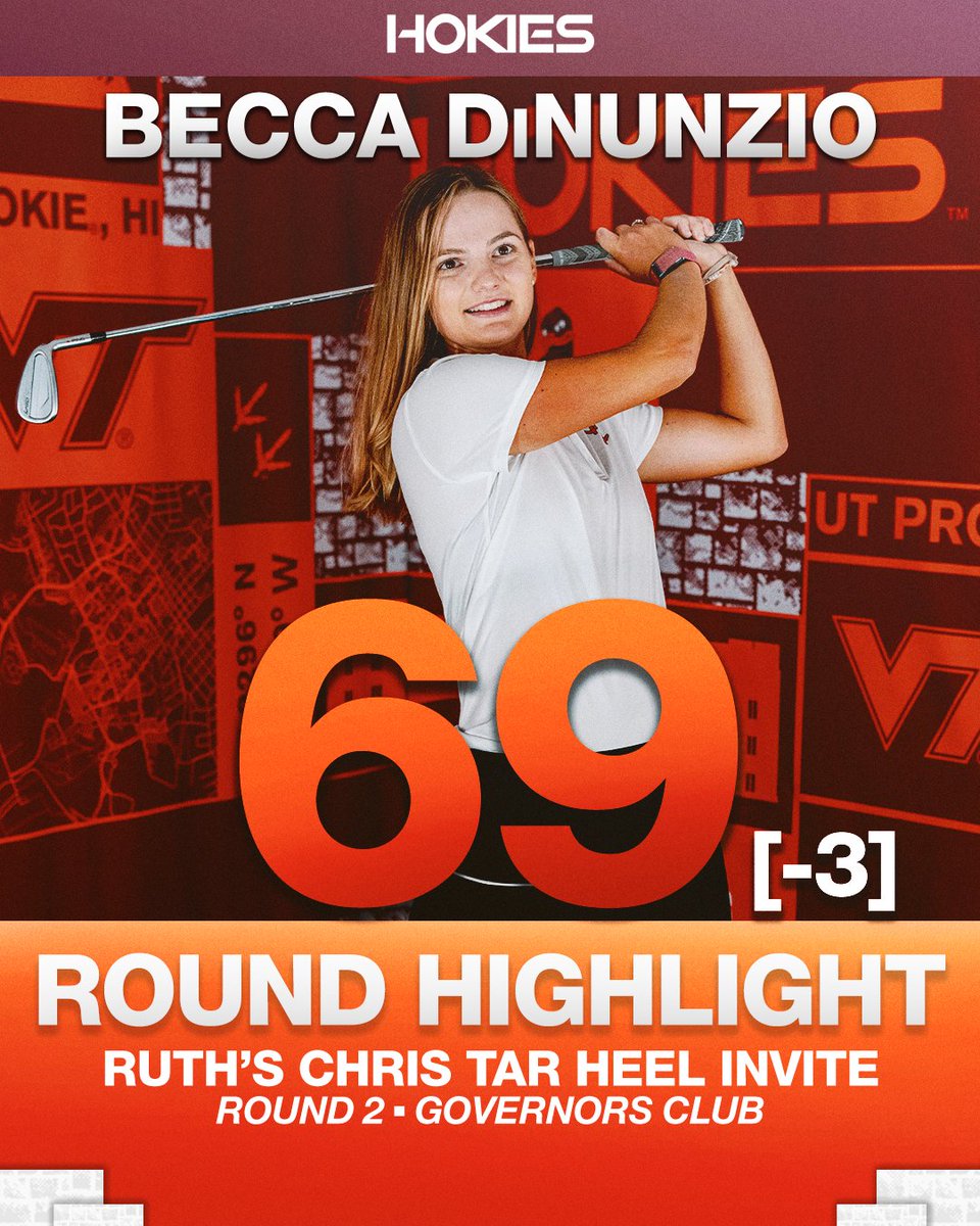 First round in the 60s this season for Becca 🔥

We respond with a strong 1-under 287 in the second round 📈📈

#Hokies 🦃⛳️