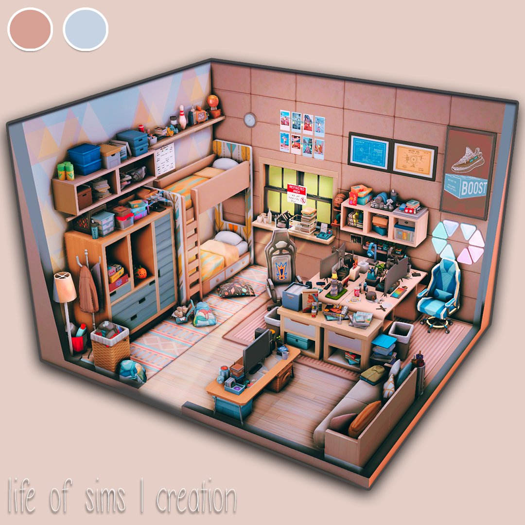 lifeofsimsyt's tweet photo. Cozy Brothers Room 💤☺️ The Sims 4

#ShowUsYourBuilds #TheSims4 #Sims4 #lifeofsims https://t.co/GakUAjbqOr