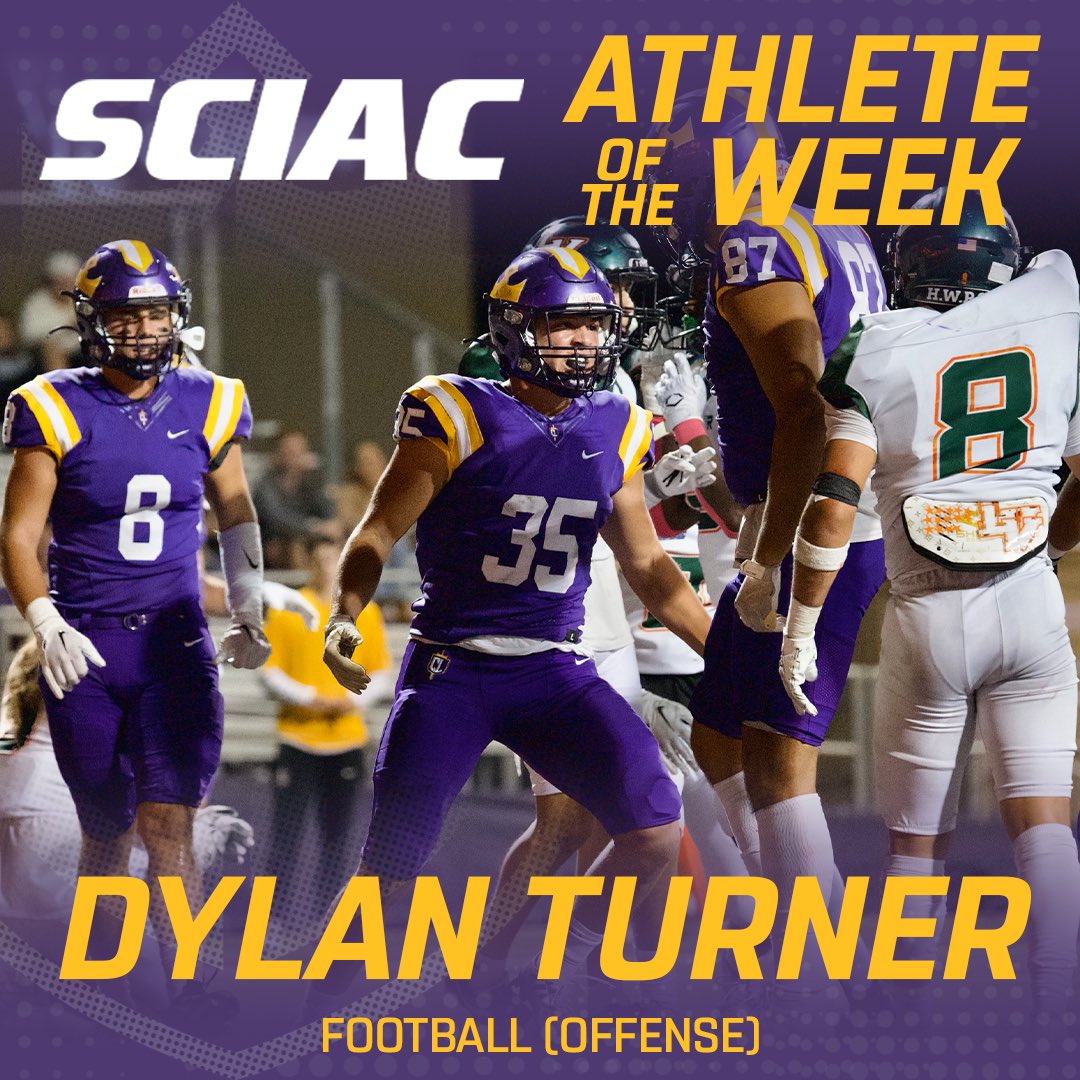 Your SCIAC Football Offensive Athlete of the Week is Dylan Turner! #OwnTheThrone