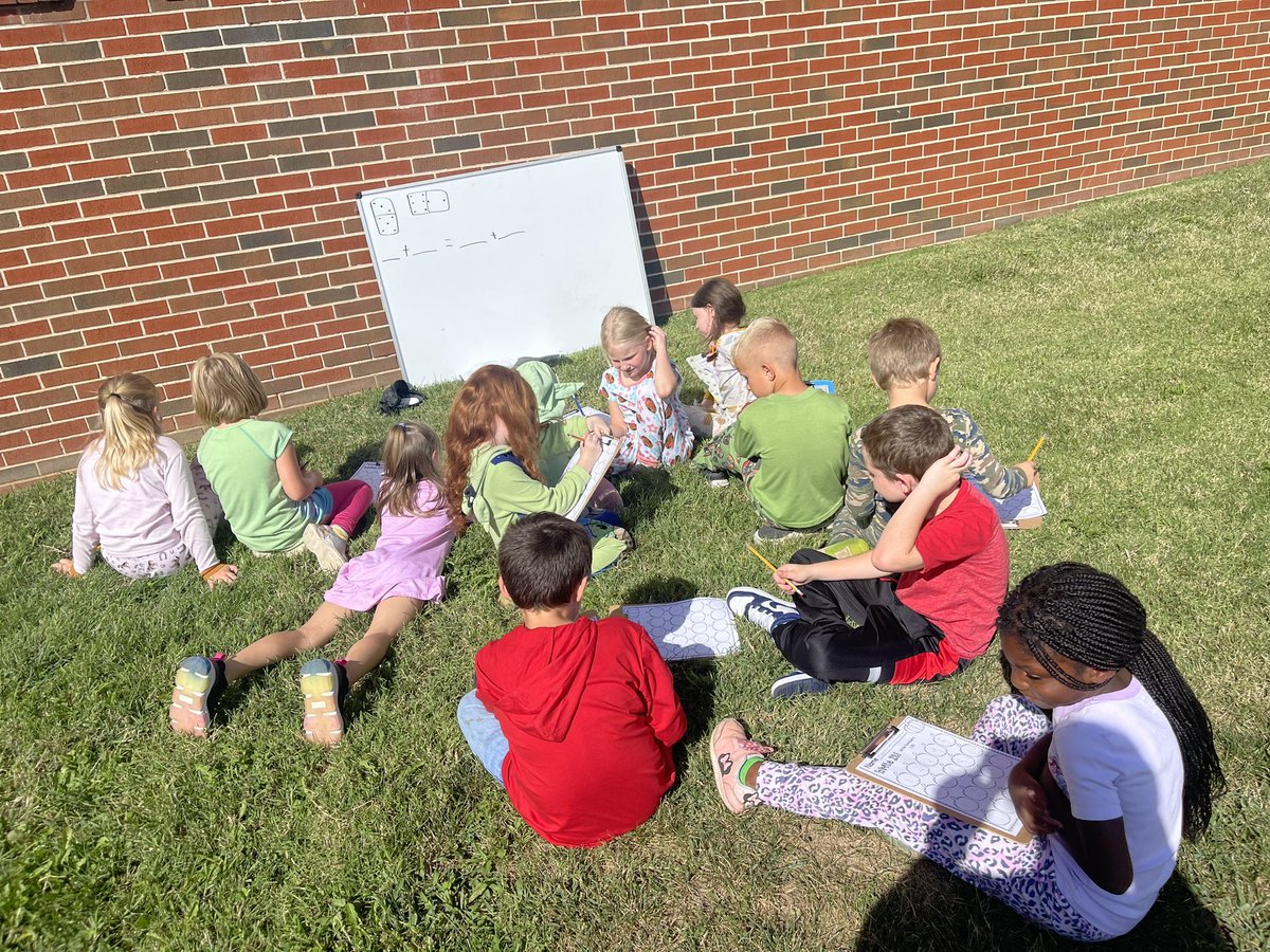 Couldn’t pass up this gorgeous fall weather, so we took our Math outside today 😎 #GoBlackcats