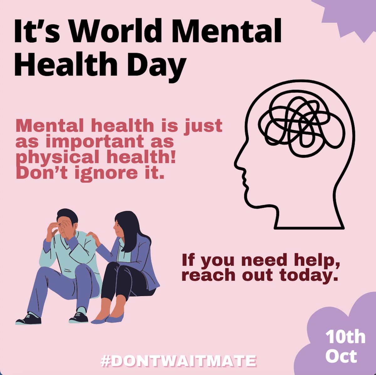 Did you know mental health is linked to an increased risk of heart disease? Today, on #WorldMentalHealthDay, #hearts4heart is encouraging all Australians to #dontwaitmate and check in with your mental health. Get in touch at hearts4heart.org.au/news_advocacy_… if you need support.