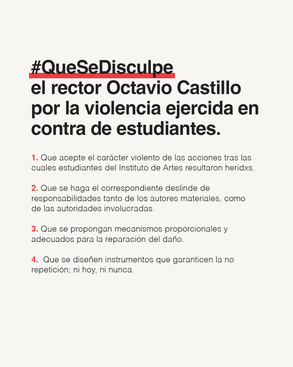 elsa0vied0's tweet photo. Hace 20 días que estudiantes del @IdeArtesUAEH fueron violentadxs por la propia @UAEH_OFICIAL.

Pese a la evidencia y testimonios, el rector @dr_octavioca es incapaz de admitir el nivel de violencia ejercido.

#UAEH #ParoIDA #ParoUAEH https://t.co/2epXmlVfya