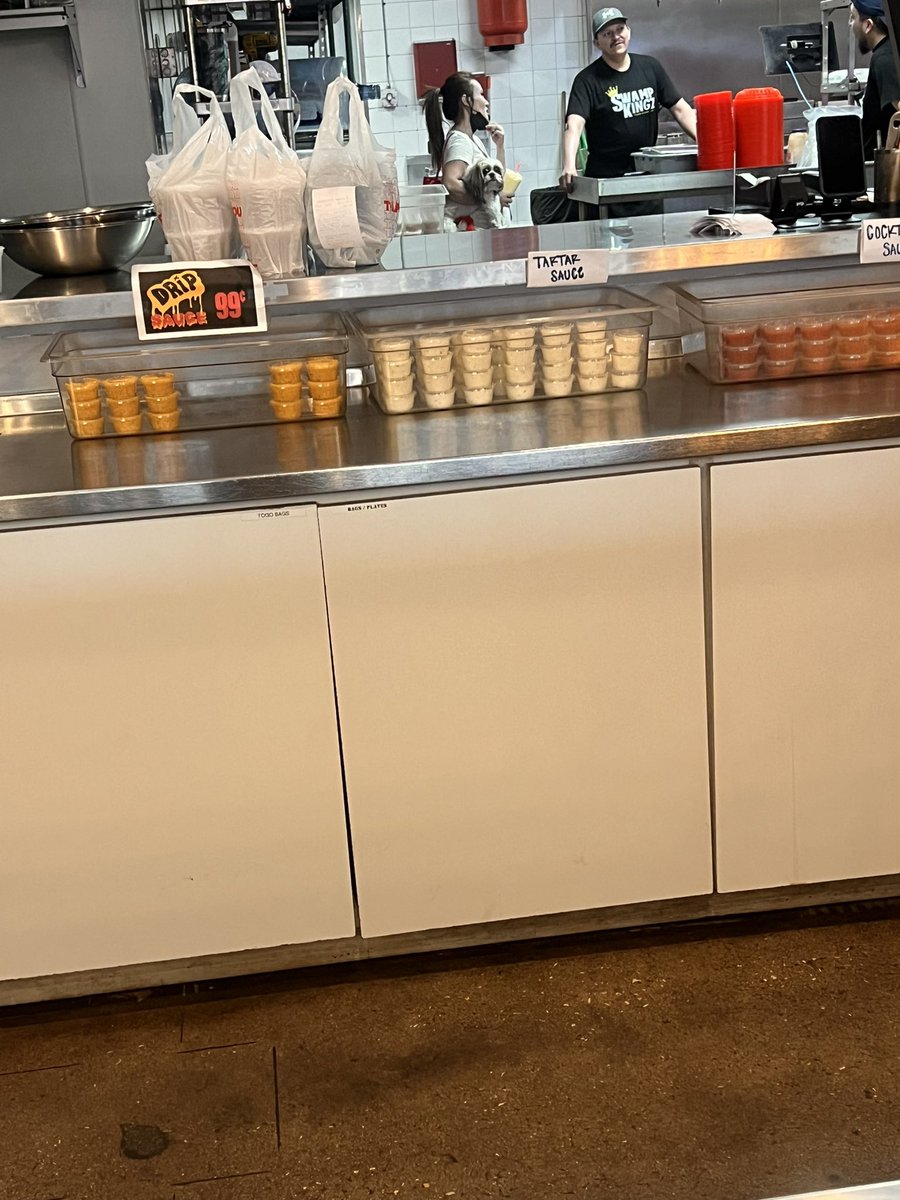 Prince0fPretty's tweet photo. How nasty is this a dog in the restaurant kitchen cancel my food asap swamp kingz on highway 6 in Houston #swampkingz https://t.co/T65UuqZkdk