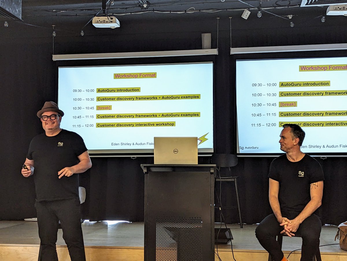 Cohort Innovation Space (@cohort_space) on Twitter photo ⚡Start Club has officially started and what a JAM PACKED day it was! ⚡
Massive shoutout to Eden Shirley and <a href="/AudunFiskerud/">Audun Fiskerud</a> from AutoGuru for talking all things #Customer #Discovery 🚀 ⚡Start Club has officially started and what a JAM PACKED day it was! ⚡
Massive shoutout to Eden Shirley and <a href="/AudunFiskerud/">Audun Fiskerud</a> from AutoGuru for talking all things #Customer #Discovery 🚀