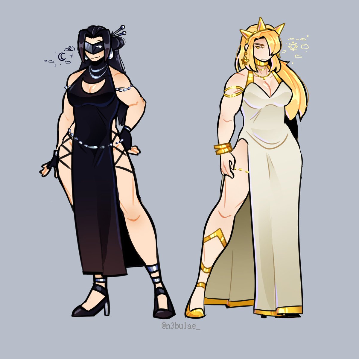N3bulae_'s tweet photo. Luna + Gwain Fancy combo cause I never did fulls of their outfits here 
#gwainsaga #fanart https://t.co/qnGYxuVbGv