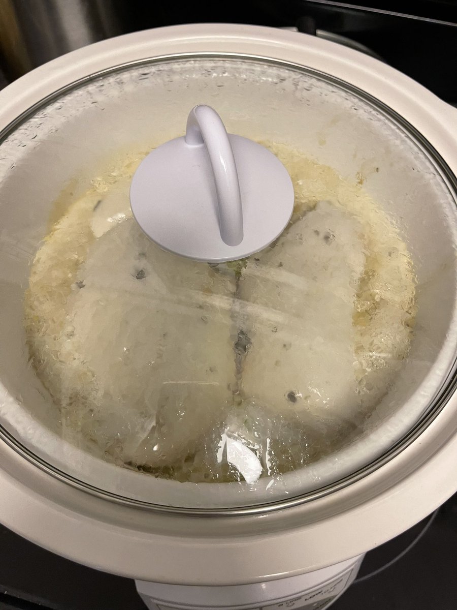 Because I am a lonely 50-something woman in the middle of packing for a major move with a crock pot,  I give you Chicken with veggies in a garlic mushroom sauce which I will end up freezing.