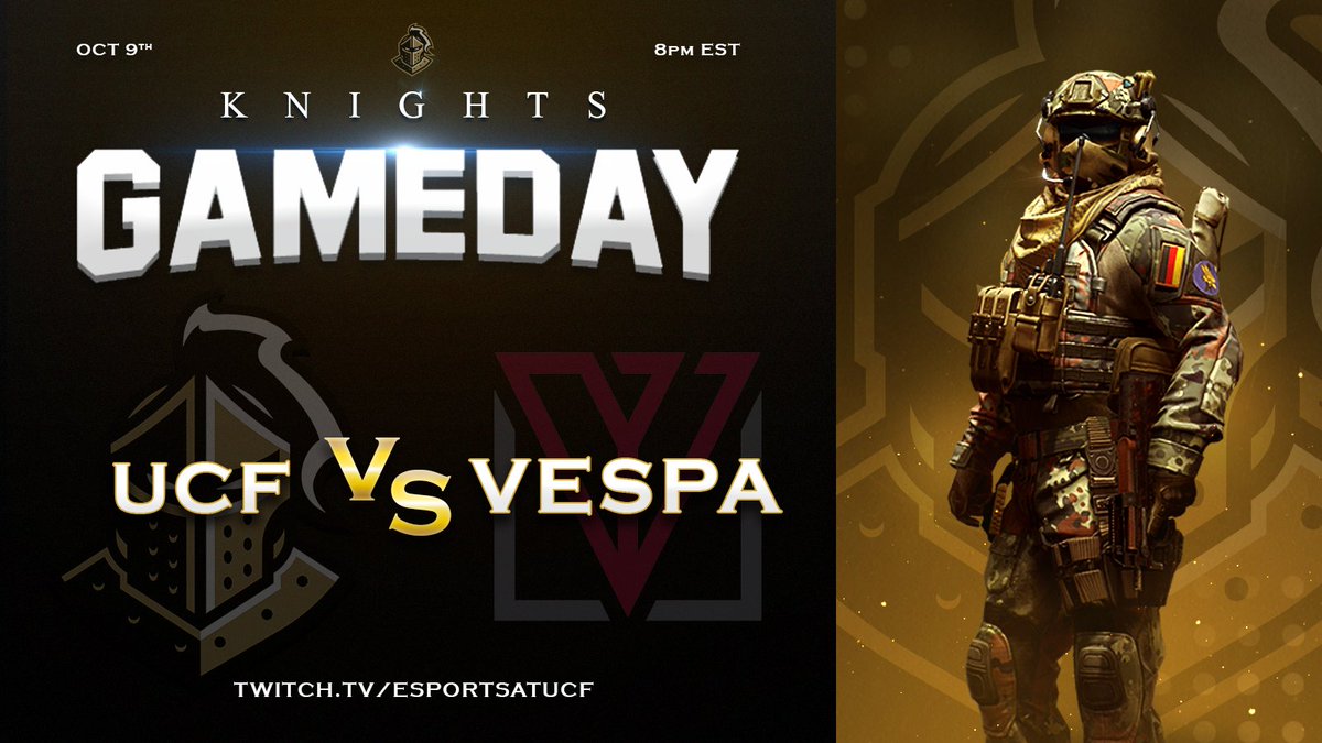 EsportsatUCF's tweet photo. ⚔️GAMEDAY⚔️

Our #UCFCS Knights are going up against @VESPAEsports in the @nacestarleague Open Premier Round 4. Join the stream below &amp; cheer on our Knights as the crew battles their way to victory!

📺: https://t.co/mi4Mj5cl20 https://t.co/61DJHaSa5E