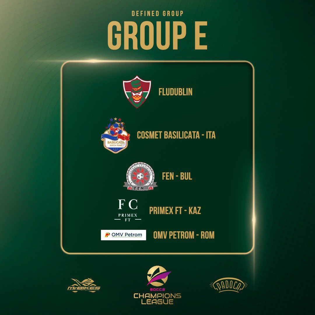 FluDublin's tweet photo. Contagem regressiva para os nossos guerreiros !!!! ⏳

Em sorteio realizado na última quarta-feira na Eslovênia, ficou definido nosso destino na fase de grupos da Socca Champions League 2023.

Nossos adversários serão:
Cosmet Basilicata🇮🇹
FEN 🇧🇬
Primex FT🇰🇿
OMV Petrom🇷🇴 https://t.co/pOmthSOqxa