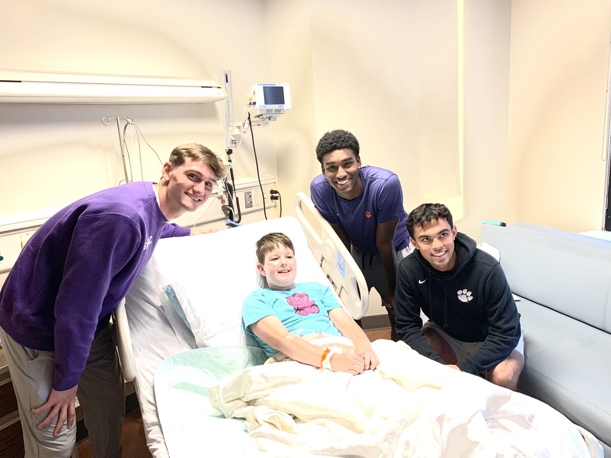 Can't say enough about the <a href="/ClemsonTigers/">Clemson Athletics</a> <a href="/ClemsonMSoccer/">Clemson Men's Soccer</a> team and the way they cheered everyone up at <a href="/theprismahealth/">Prisma Health</a> tonight. So appreciative of the time the <a href="/ClemsonUniv/">Clemson University</a> student-athletes give  - Like we say at <a href="/ValiantPlayer/">Valiant Player</a> -"athletes at their best" Such great ambassadors!
