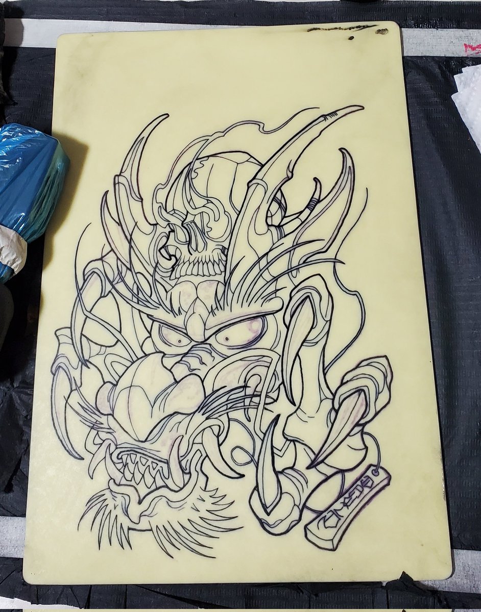 tinyINKgaming's tweet photo. UPDATE. Now to color it. #neojapanese #neojapanesetattoo #dragontattoo #neojapanesedragontattoo #tattooasmr #stencil #tattooartist #tattooapprentice #ledollarbean #lgbtqia #tattoo #aspiringtattooartist #beginnermode #twitchstreamer #asmr #asmrstream #bishoppowerwand https://t.co/nkVmrTZxjp