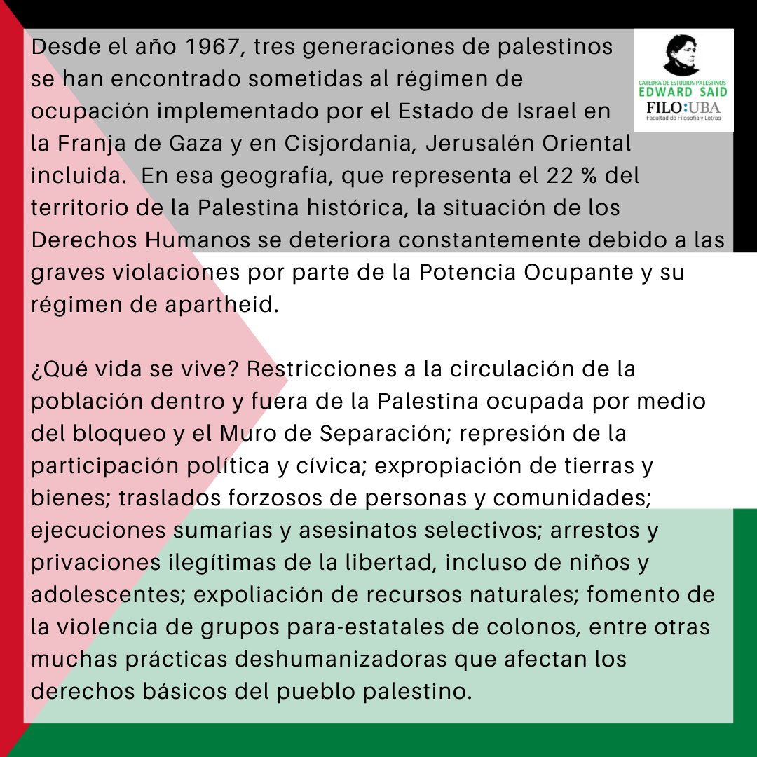 CatedraSaid's tweet photo. 🇵🇸 Desde nuestra Cátedra vivimos con extremo desasosiego los acontecimientos en desarrollo. Acá nuestro pronunciamiento.

#Palestina #GazaUnderAttack #Tragedia #DDHH #FreePalestine #Palestine #Nakba75 #UBA #EdwardSaid #75años #Nakba https://t.co/xWFArtQ6DH