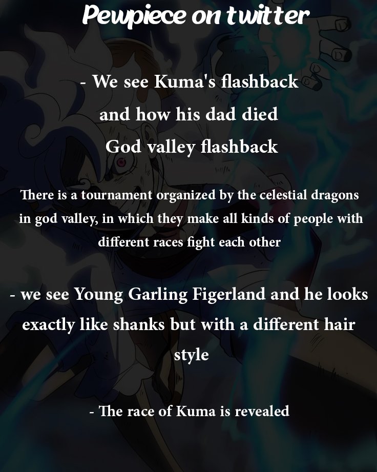 One Piece Chapter 1095 Spoilers: The God Valley and Kuma's Race