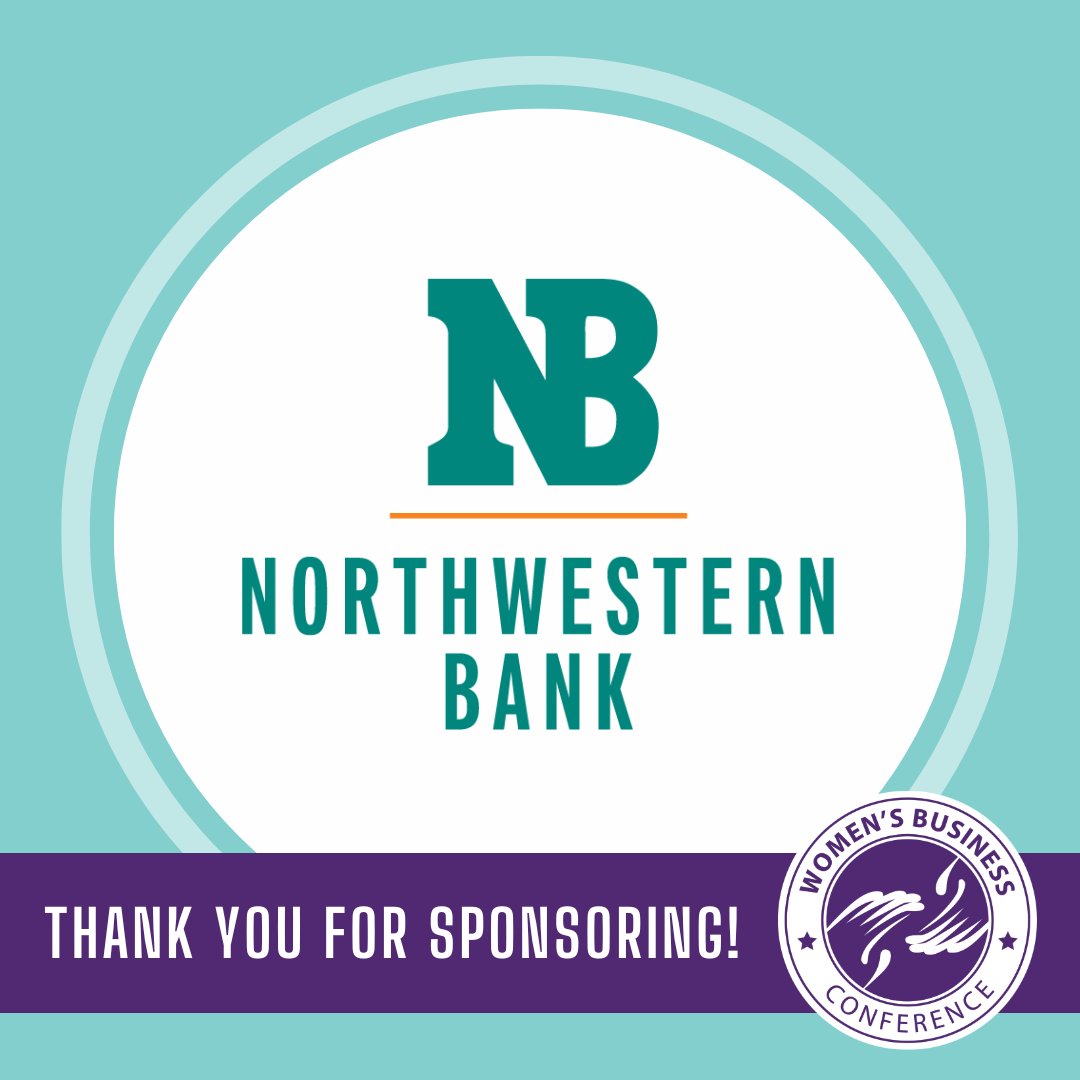 We're counting down the days to the 20th Annual Women's Business Conference! This is the perfect time to highlight our sponsors. Thank you to Northwestern Bank of Eau Claire for sponsoring our keynote address this year!