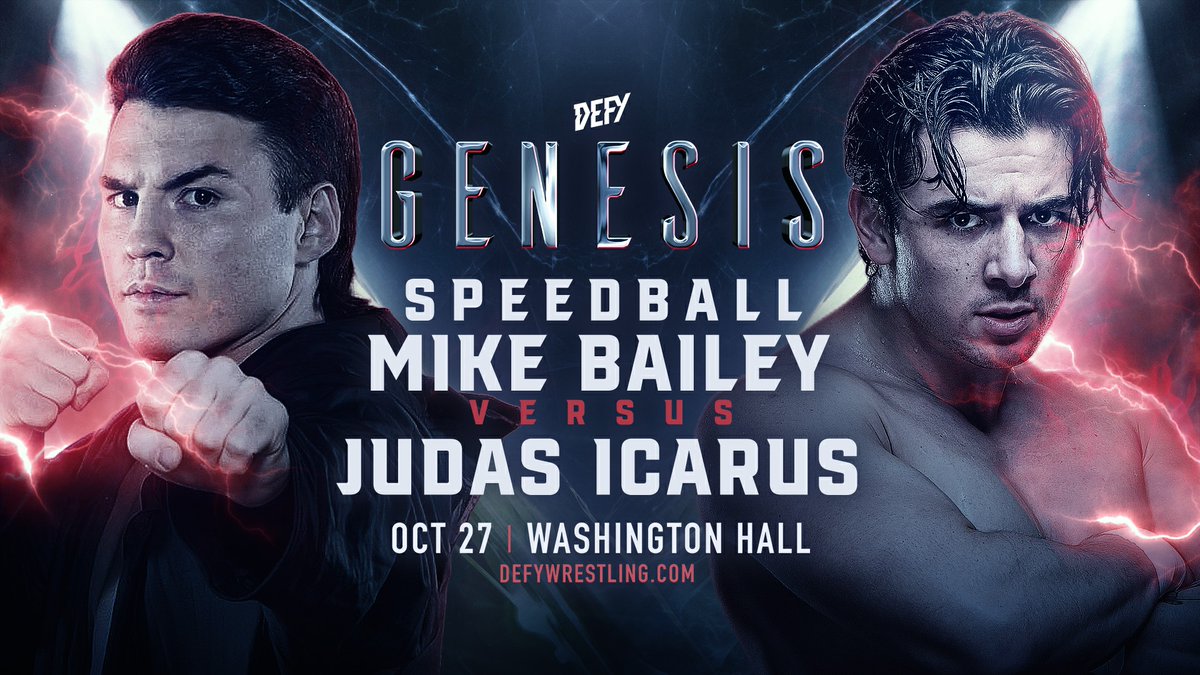 defyNW's tweet photo. [ ICYMI ] 

What a #MatchDropMonday today! Look at these drops 

• SANADA v SOTHEARA CODY CHHUN
• BOLLYWOOD BOYZ v ILLA TRIBE
• VIVA VAN v NICOLE MATTHEWS
• SPEEDBALL v ICARUS

Do not miss seeing some of the best mix it up!

🏴DEFY Genesis | Friday, October 27 | WA HALL | 16+  🎟️ Buy Tickets: https://t.co/eAW8oIv2dv 

 #DEFY #NJPW #IWGP #DEFYANCE #J5G