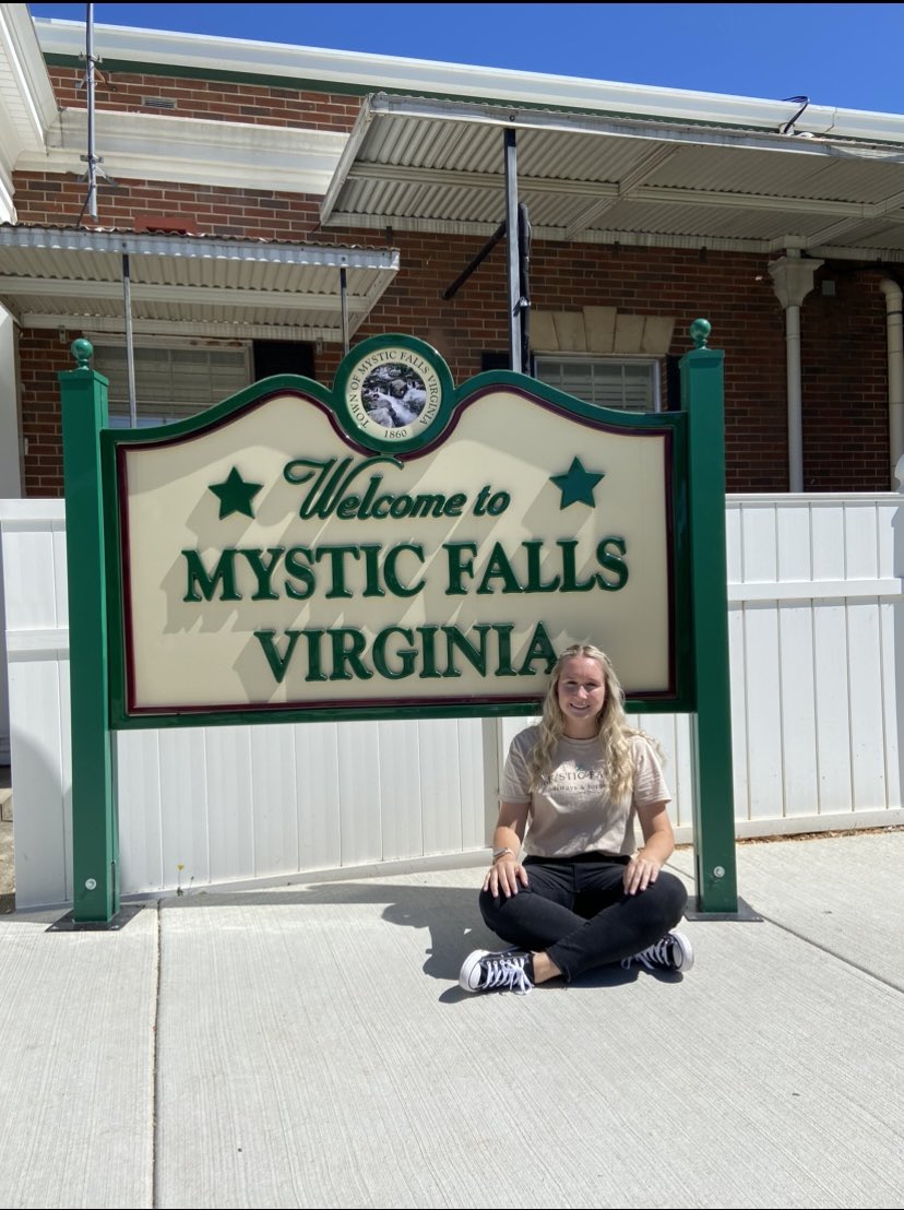 Blovelock's tweet photo. I’m a HUGE TVD fan and always trust @raeofsunshineca to make me the cutest tees for Mystic Falls 🩸 Use TVDB for 15% off her site!  https://t.co/0CSEgRDme6 https://t.co/kpGotDzb9n