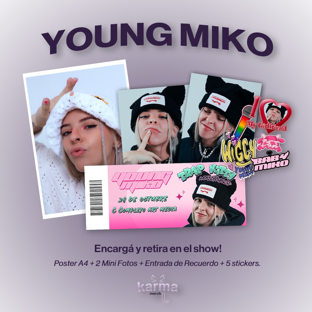 karmasmerch's tweet photo. ✨YOUNG MIKO ✨
No falta nada para los shows y te traemos estas promos que son lo más 🥳 

Encarga a un precio especial y retira los días del show!

💥 El combo chulo pueden retirarlo a la salida del show o otro dia para que no se les arruine💥 

*Vendemos también por separado* https://t.co/eqr5kGOAHj