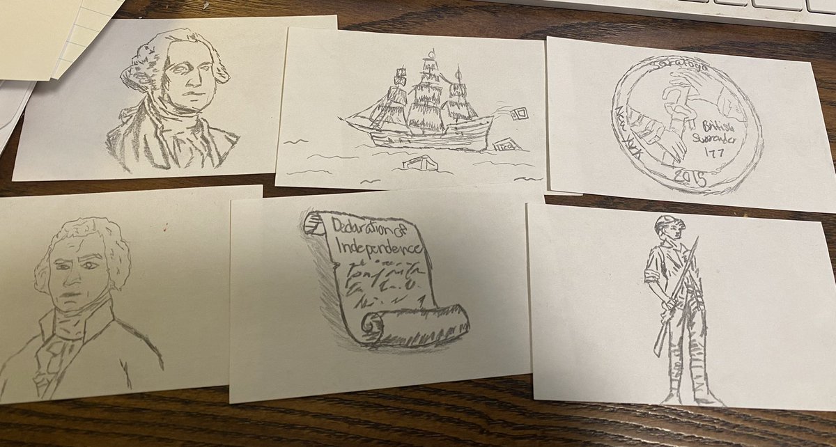 Some of my students Revolutionary War trading cards! What a fun way to review the unit. These make my teacher heart so happy ❤️❤️😀 <a href="/JimBarnesMS/">Jim Barnes Middle School</a>