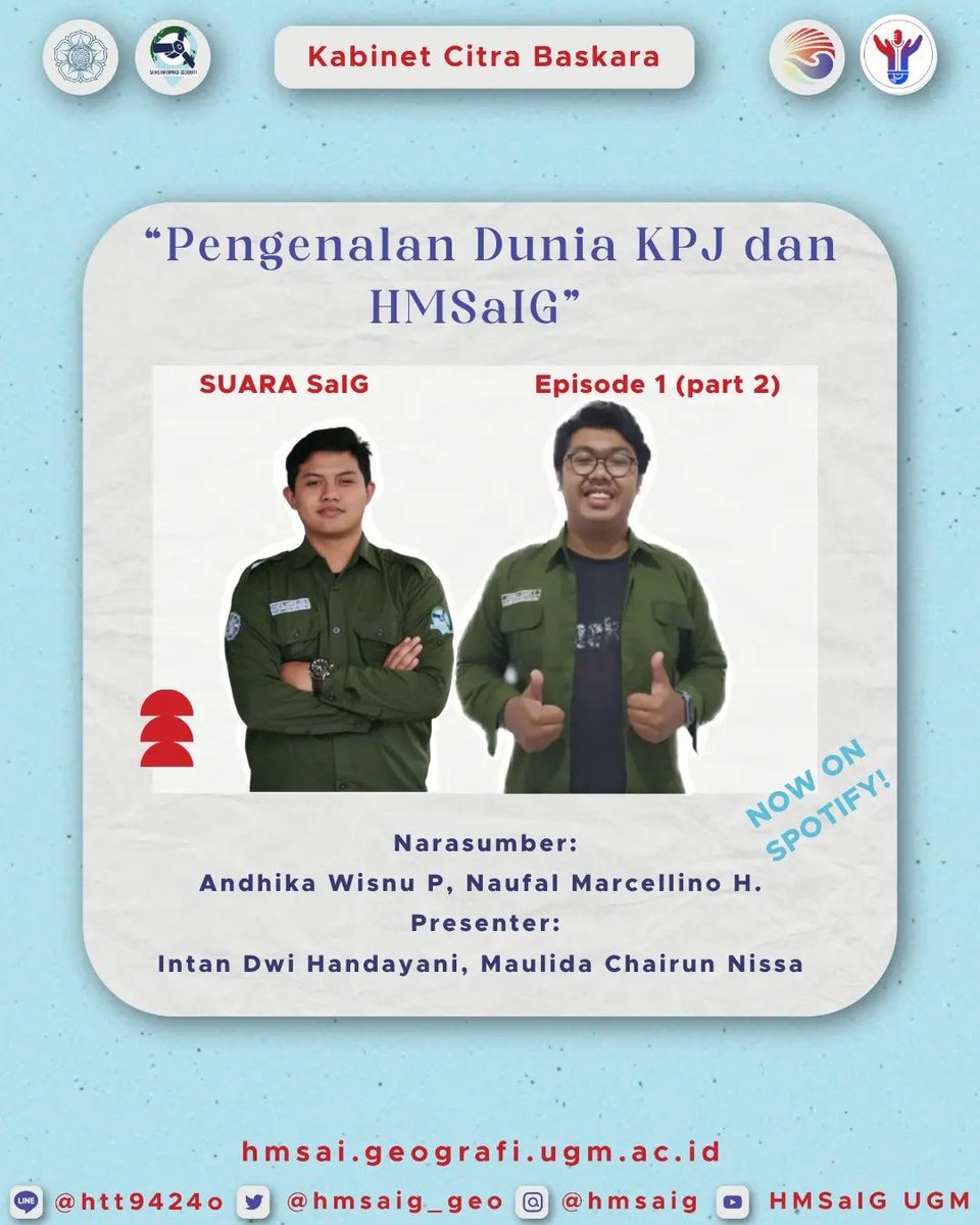 hmsaig_geo's tweet photo. 🎙️PODCAST SUARA SAIG🎙️

Halo Sobat SalG✨

Hadir kembali Podcast Suara SalG dengan kelanjutan episode sebelumnya Episode 1 (Part 2): "Pengenalan Dunia KPJ dan HMSAIG" https://t.co/2LSAXNxA9g
