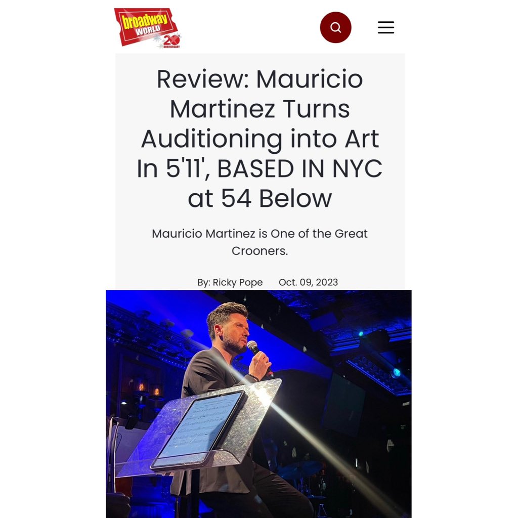 martinezmau's tweet photo. Thank you @BroadwayWorld ๐๐ผ
Cc
@divarobbie @54Below @alexismichelle #LinedyGenao https://t.co/2bJBsMjh6Y