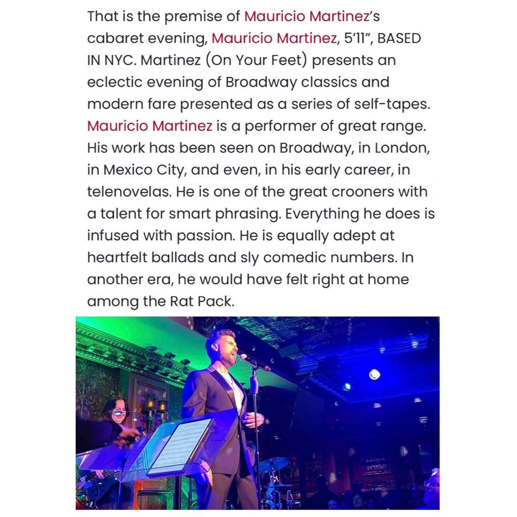 martinezmau's tweet photo. Thank you @BroadwayWorld ๐๐ผ
Cc
@divarobbie @54Below @alexismichelle #LinedyGenao https://t.co/2bJBsMjh6Y