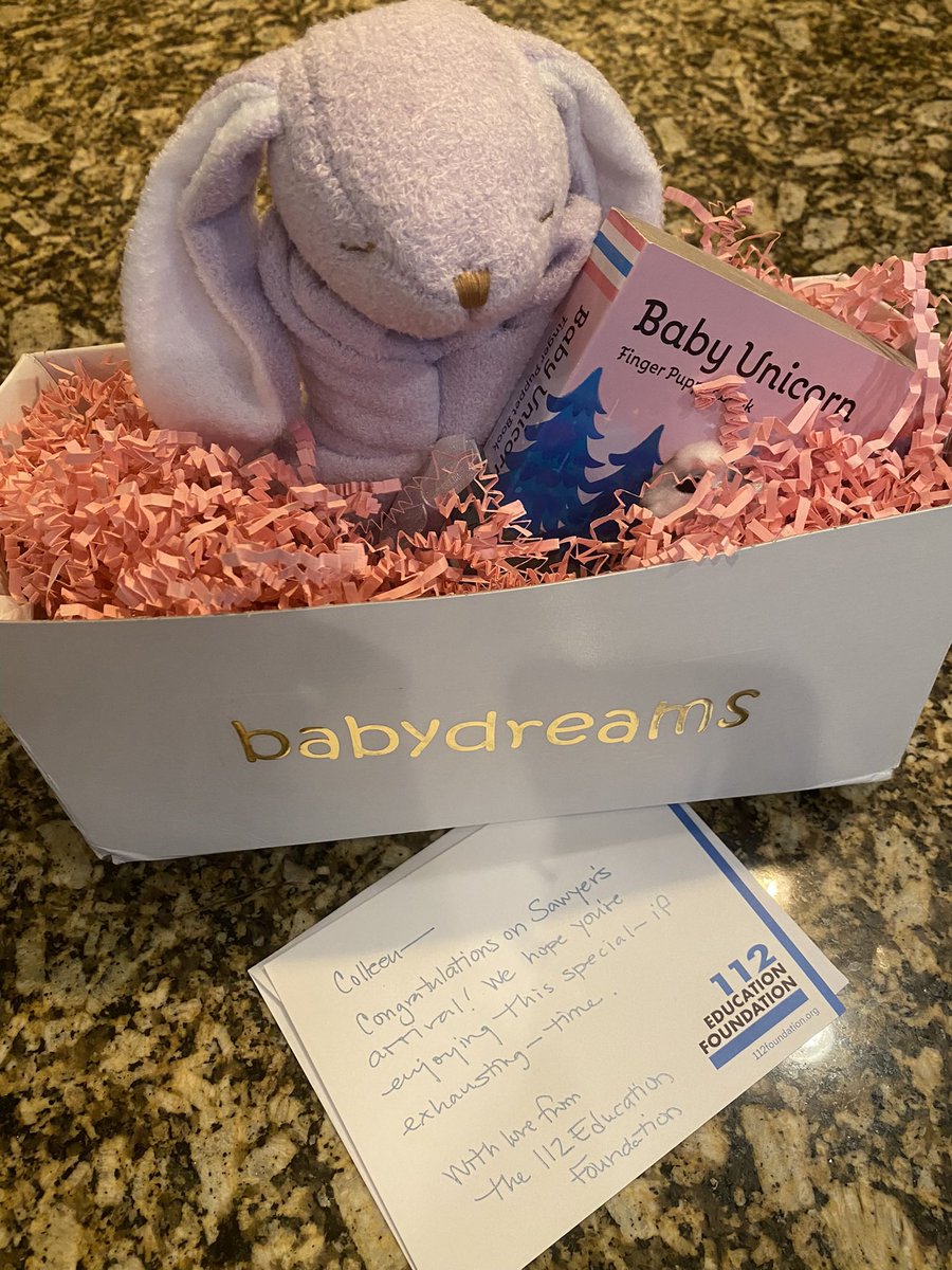Baby Sawyer says “thank you!”
to the <a href="/NSSD112/">North Shore SD 112</a> Education Foundation. Baby snuggles are even better with a snuggle bunny  and book! 📚 🐰 #112Leads